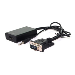 Roline VALUE adapter/kabel VGA+Audio - HDMI, M/F, 0.15m, crni