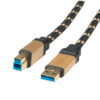 Roline GOLD USB3.0 kabel TIP A/B M/M, 1.8m, crno/zlatni