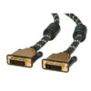 Roline GOLD DVI kabel, DVI-D (24+1) Dual Link, M/M, 2.0m, crno/zlatni