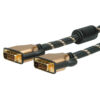 Roline GOLD DVI kabel, DVI-D (24+1) Dual Link, M/M, 2.0m, crno/zlatni