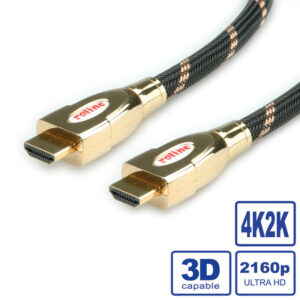 Roline GOLD HDMI Ultra HD kabel sa mrežom, M/M, 5.0m