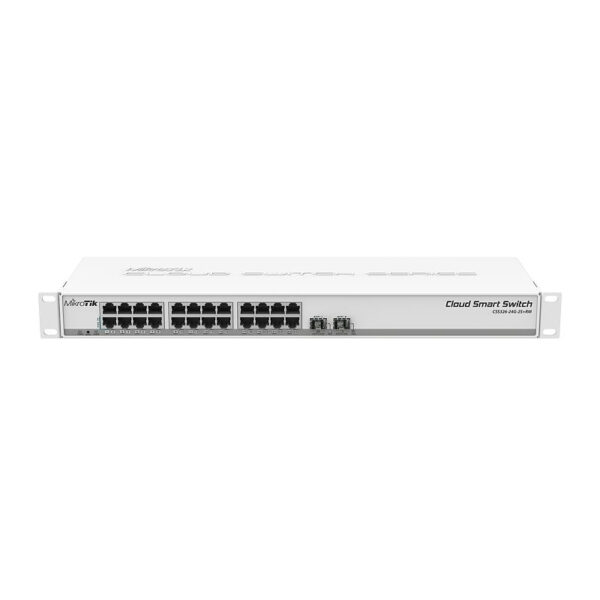 Mikrotik Cloud Smart Switch CSS326-24G-2S+RM, 24×G-LAN, 2×SFP+ cages, 1U rackmount kućište, PSU