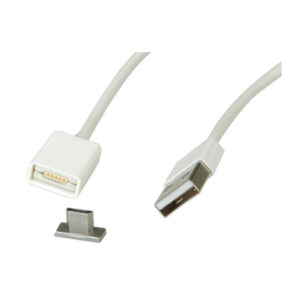 Roline USB2.0 magnetski kabel TIP A(M) na Micro B(M), 1.0m, bijeli