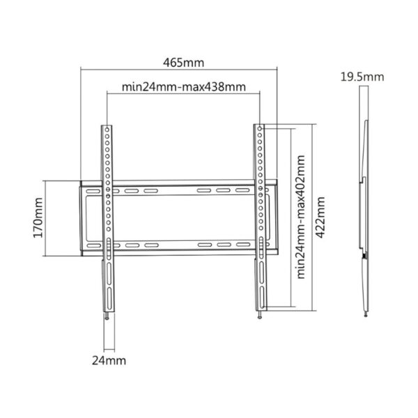 37946_02 Roline VALUE zidni nosač za TV 81-139cm, nosivost do 35kg, Low Profile, crni