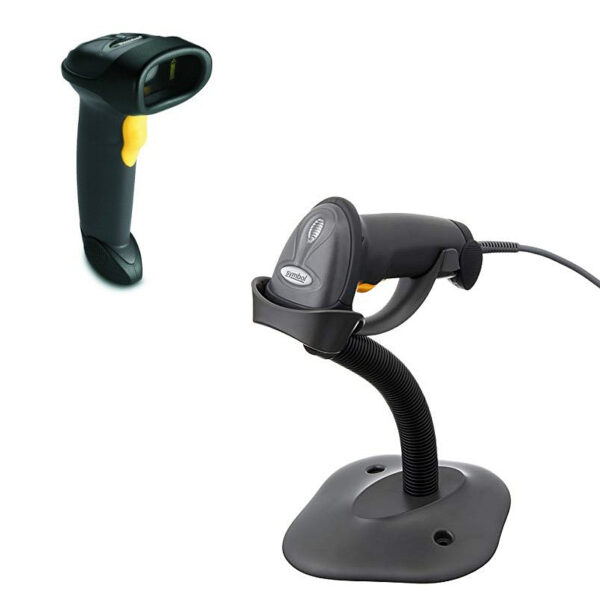 Zebra LS2208 1D laserski barcode čitač + stalak, USB, antracit