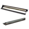 Roline 24-portni Patch Panel (prazni) 19" Keystone STP Cat.5/6/6a/Class E, crni