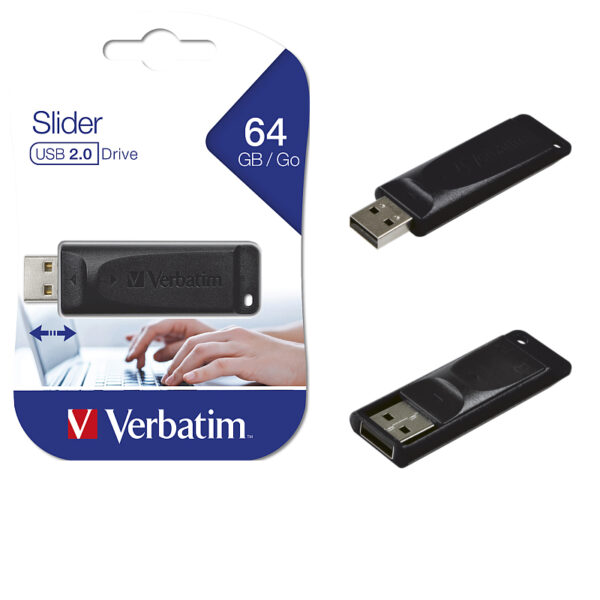 Verbatim USB2.0 Store'n'Go Slider 64GB, crni