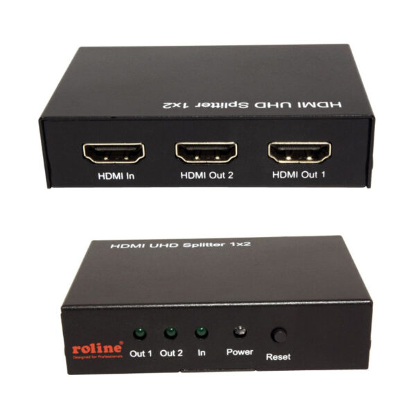 Roline HDMI dvosmjerni razdjelnik, 4K, 60Hz (1 ulaz/2 izlaza)