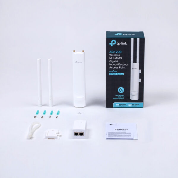 41829_03 TP-Link Omada AC1200 bežična pristupna točka zidna/stropna vanjska (AP) 300Mbps/867Mbps (2.4GHz/5GHz), 802.11a/b/g/n/ac, 1×GLAN, podrška za PoE, IP65, 2×vanjska antena