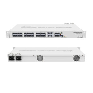 Mikrotik Cloud Router Switch CRS328-4C-20S-4S+RM, 800 MHz CPU, 512MB RAM, 24×SFP, 4×SFP+, 4×Combo, (1×GLAN/SFP), RouterOS L5/SwitchOS, 1U rackmount, Dual PSU