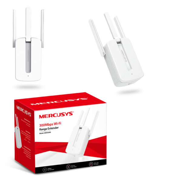 Mercusys MW300RE bežični pojačivač dometa (Range Extender) 300Mbps, (2.4GHz), 802.11b/g/n, 3×vanjska antena fiksna, WPS tipka