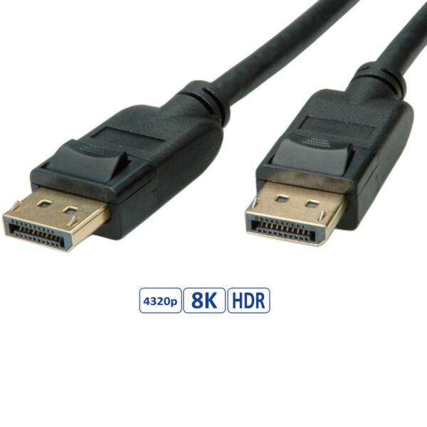 45022_01 Roline DisplayPort kabel v1.4, DP-DP M/M, 8K, 5.0m, crni