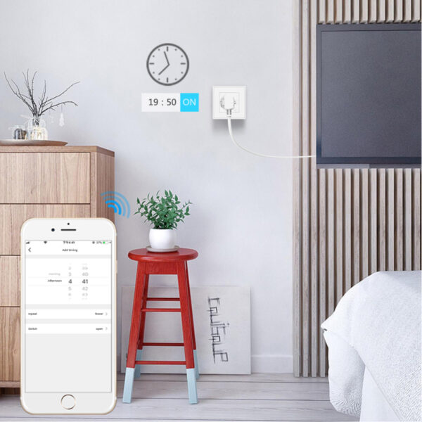 WOOX WiFi Smart zidna utičnica, 250VAC 10A 2300W, WooxHome app, glasovna kontrola - Alexa & Google Assistant (R4054)