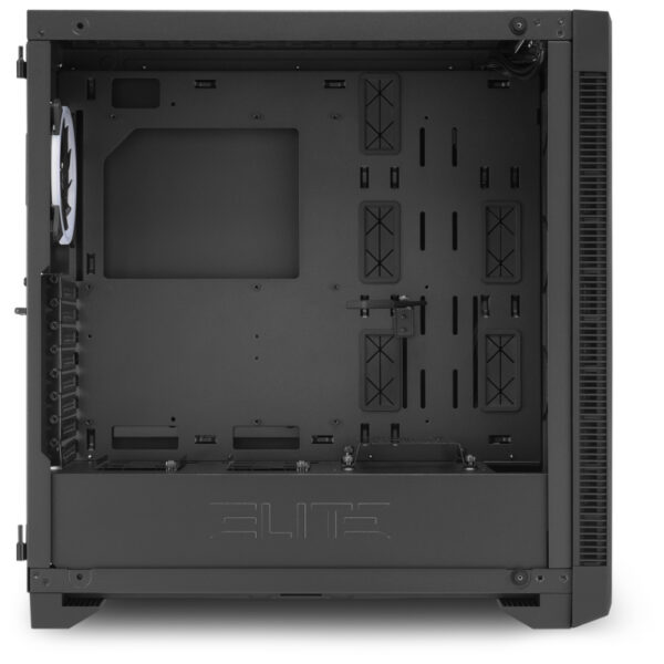 Sharkoon ELITE SHARK CA200G Tower E-ATX kućište, bez napajanja, prozirna bočna stranica, RGB ventilator stražnji 1×120, crno