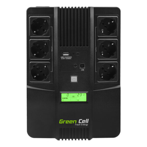 Green Cell UPS (UPS06) AiO 600VA/360W, Line Interactive AVR, LCD