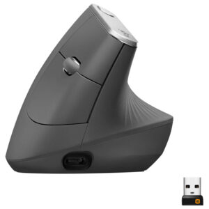 Logitech MX Vertical Advanced Ergonomic bežični optički miš, USB, grafit (910-005448)