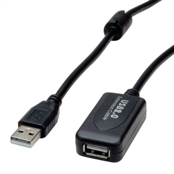 STANDARD USB2.0 aktivni produžni kabel sa ponavljačem, 15m, crni