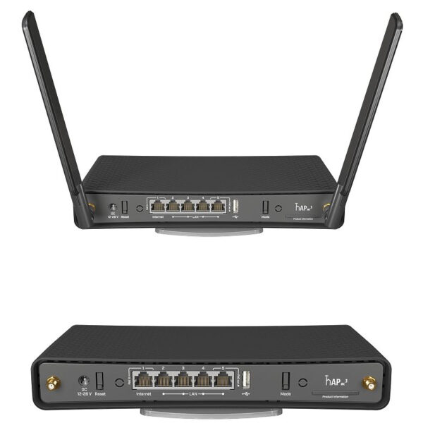 50979_02 Mikrotik RBD53iG-5HacD2HnD, hAP ac3, 716MHz CPU, 256MB RAM, 5×GLAN, 2.4Ghz/5GHz 802.11b/g/n/ac, 2×vanjska antena, USB, tower/desktop kućište, USB, PSU, RouterOS L4