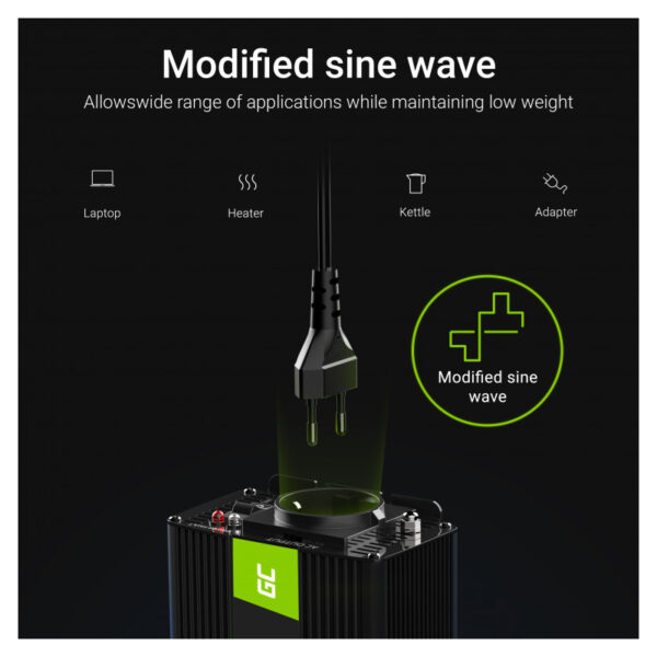Green Cell strujni inverter 12V na 230V, 500W/1000W (INV03DE)
