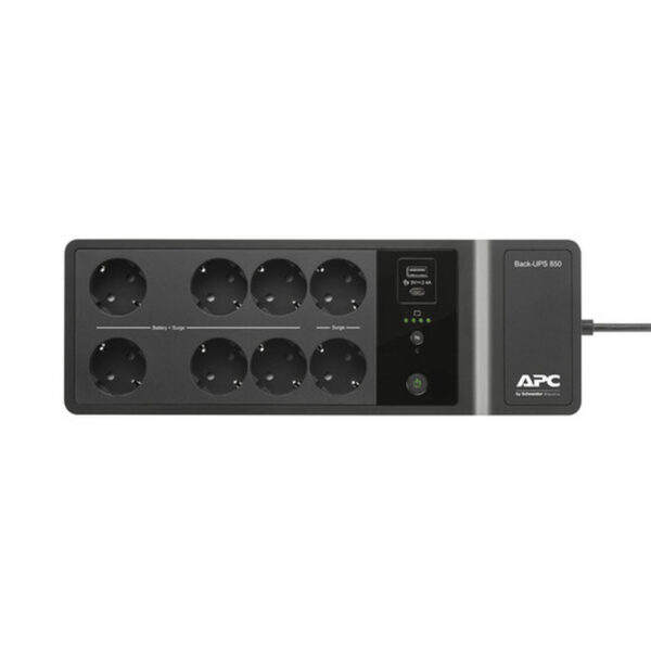 APC Back UPS 850VA/520W, Offline, 8x Schuko CEE7, USB C+A charging ports (BE850G2-GR)