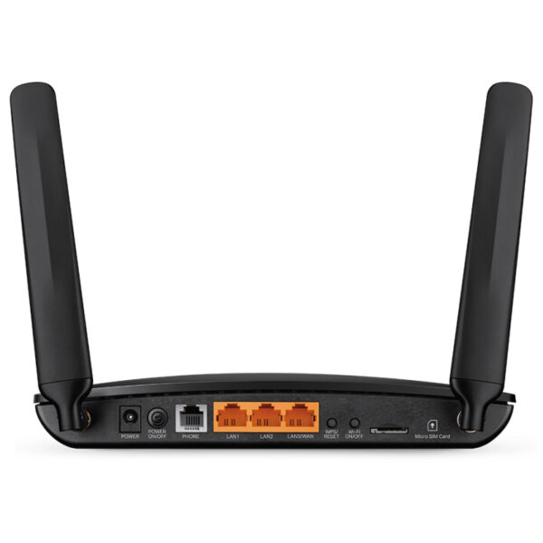 TP-Link bežični N 4G LTE usmjerivač (Router) 300Mbps (2.4GHz), 802.11b/g/n, 4G modem, 3×LAN/1×WAN, 1×Telefon port, SIM, 2× LTE odvojive antene