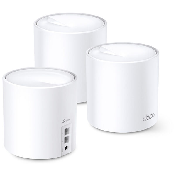 TP-Link AX1800 Deco X20 (3-pack), Dual-Band Mesh Wi-Fi 6, 574Mbps/1201Mbps (2.4GHz/5GHz), 802.11ax/ac/n/a/b/g, 2×G-LAN, Deco App