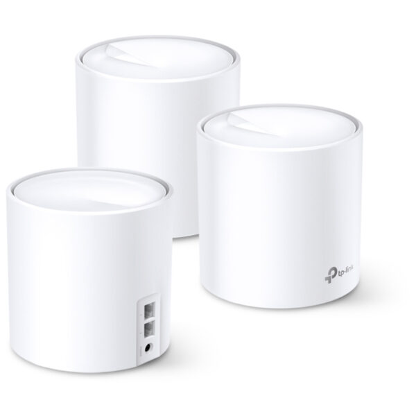 TP-Link AX5400 Deco X60 (3-pack), Dual-Band Mesh Wi-Fi 6, 574Mbps/2402Mbps (2.4GHz/5GHz), 802.11ax/ac/n/a/b/g, 2×G-LAN, Deco App