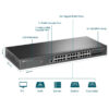 TP-Link Omada JetStream 28-port Gigabit L2+ Smart preklopnik (Switch), 24×G-LAN, 4×10G SFP+, 19" rack-mount
