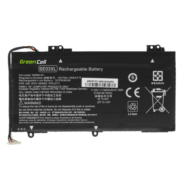 53069_01 Green Cell (HP151) baterija 3400 mAh, 11.55V SE03XL HSTNN-LB7G HSTNN-UB6Z for HP Pavilion 14-AL 14-AV