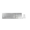 Cherry DW 9100 Slim bežična/BT tipkovnica + miš, AES-128 enkripcija, bijelo/siva