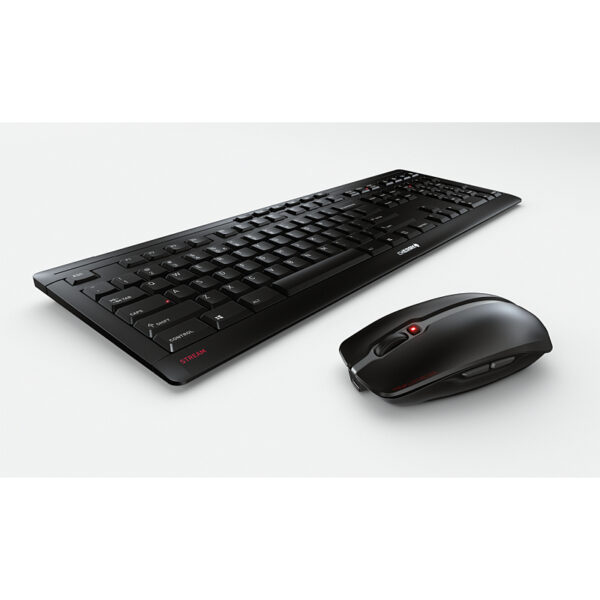 Cherry Stream Desktop Recharge tiha bežična tipkovnica + miš, crna
