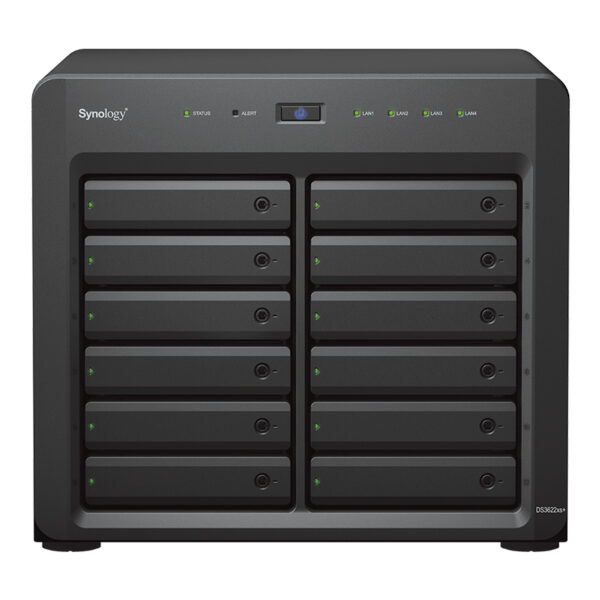 55218_02 Synology DS3622xs+ DiskStation 12-bay NAS server, 2.5"/3.5" HDD/SSD podrška, Hot Swappable HDD, Wake on LAN/WAN, 16GB DDR4, 2×G-LAN/2×10GbE, USB3.2 Gen 1