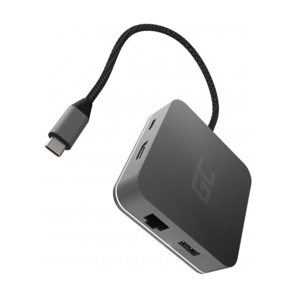 Green Cell HUB adapter 6in1 USB-C (HDMI, USB-C, 3x USB 3.0 & Ethernet) - za MacBook Pro, Dell XPS, Lenovo X1 Carbon & ostale