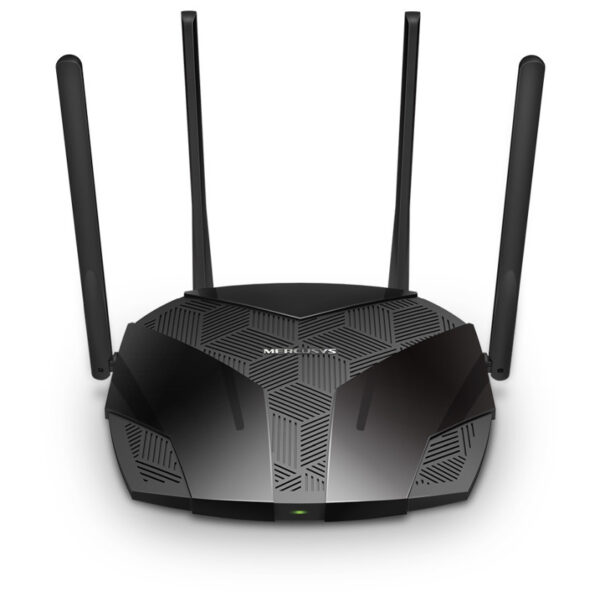 Mercusys AC1800X bežični usmjerivač (Dual-Band WiFi6 Router) 574Mbps/1201Mbps (2.4GHz/5GHz), 802.11ax/ac/a/b/g/n, 3×G-LAN, 1×G-WAN, MU-MIMO, 4×5 dBi fiksne omni-direkcione antene
