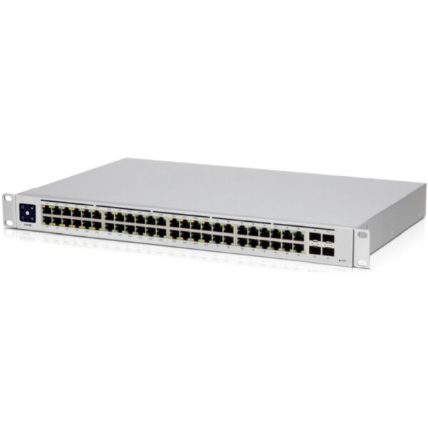 Ubiquiti UniFi Managed 48-port Gigabit Switch, 4×10G SFP+, Touchscreen LCD, Rackmount (USW-PRO-48)