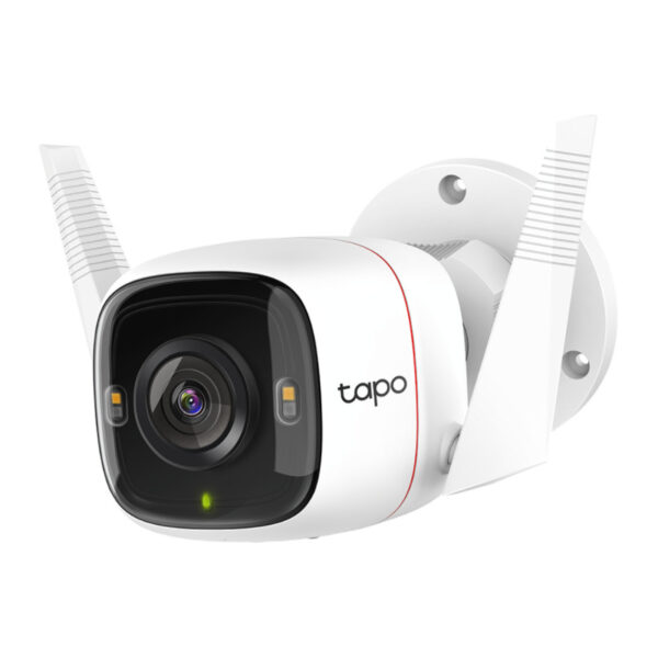 TP-Link Tapo bežična vanjska kamera 2K QHD (2560×1440), H.264 video, 4MP, RJ45, microSD do 256GB, Pan/Tilt, Day/Night, dvosmjerni audio, detekcija pokreta, vodootporna IP66, Android/iOS podrška