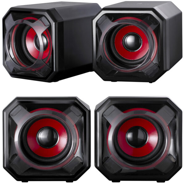 SureFire Gator Eye igraći zvučnici 2.0, 5W RMS, 3.5mm/USB, crveni