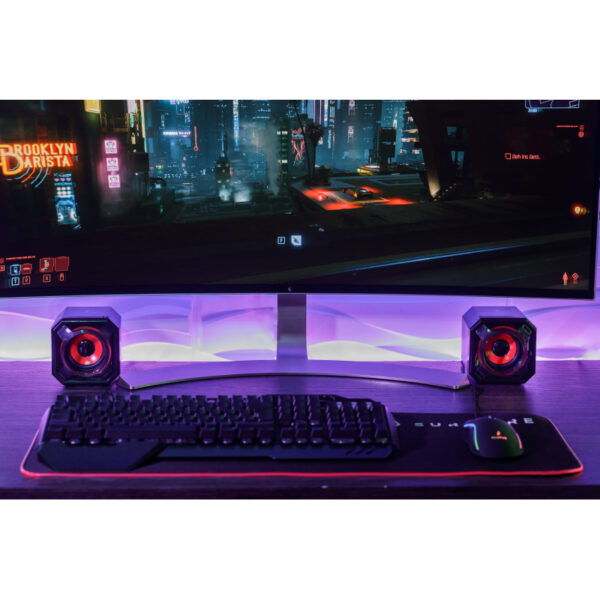 SureFire Gator Eye igraći zvučnici 2.0, 5W RMS, 3.5mm/USB, crveni