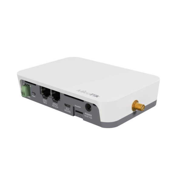 Mikrotik KNOT LR8 kit - IoT Gateway, 650MHz CPU, 64MB RAM, 2×10/100Mbps (PoE-in/PoE-out) 2.4Ghz 802.11b/g/n Dual Chain, R11e-LoRa8 card (863-870MHz 14dBm), BT5.2, GPS, microUSB, RouterOS L4