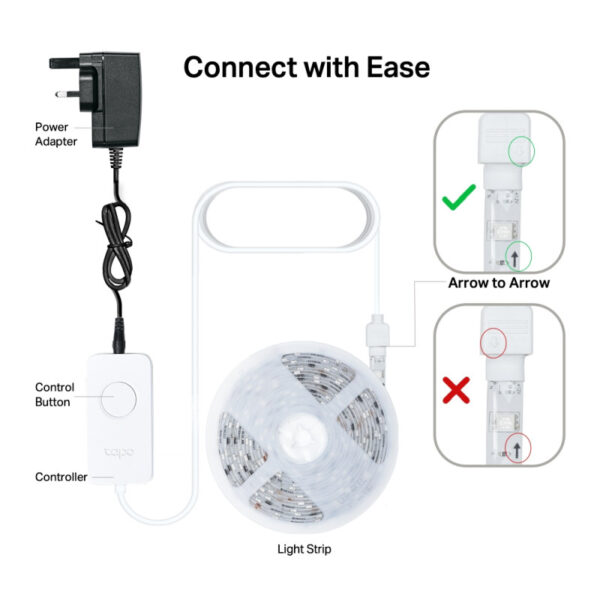 TP-Link Tapo Smart WiFi LED traka RGB, 5m, 20.5W, dimabilna, Tapo app, glasovna kontrola - Alexa & Google Assistant