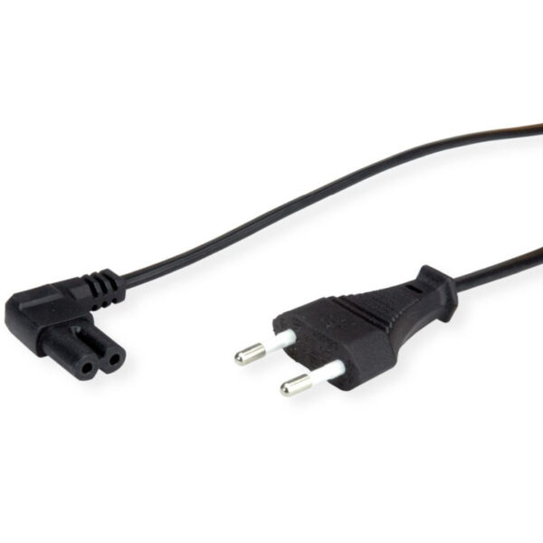 Roline VALUE naponski kabel 2-polni, IEC320 C7 kutni, 1.8m, crni