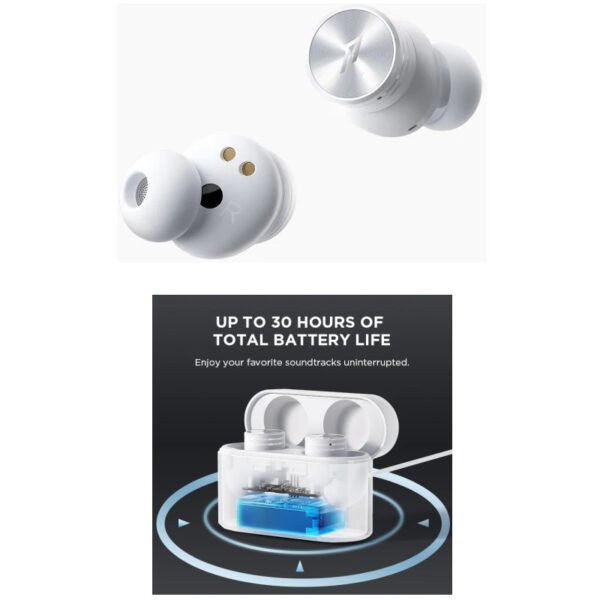 57608_01 1MORE PistonBuds Pro TWS In-Ear bežične slušalice s mikrofonom, BT5.2, ANC, Touch kontrole, 30h, bijele
