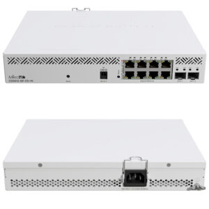 Mikrotik Cloud Smart Switch CSS610-8P-2S+IN, 8×G-LAN PoE-out, 802.3af/at, 2×SFP+ 10G, SwOS, desktop kučište, PSU