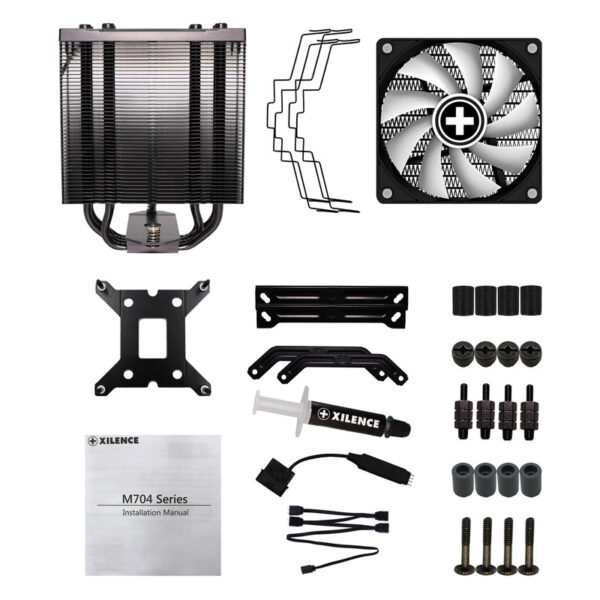 58144_05 Xilence M704 PRO ARGB hladnjak za Intel i AMD procesore, 120mm PWM ventilator