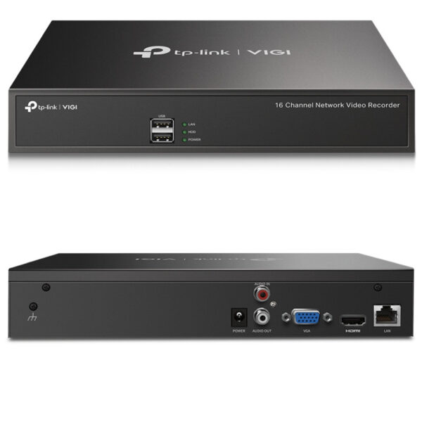 TP-Link VIGI NVR1016H mrežni video snimač, 16 kanala, H.265/+, H.264/+, 8MP, 1×SATA, VGA/HDMI, RJ-45, USB2.0×2, Vigi app