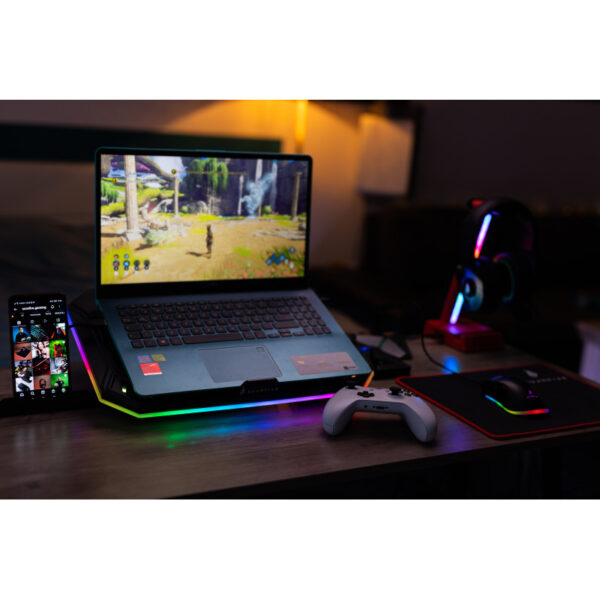 SureFire Bora X1 Gaming podloga za hlađenje prijenosnika do 17", USB, RGB LED