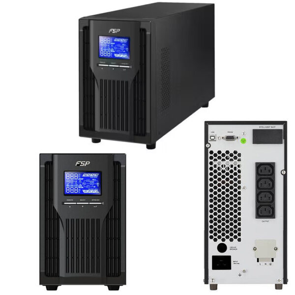Fortron Source Champ Tower 3000VA/2700W, On-line double conversion, USB, RS-232, 4×IEC, 6×9Ah, 3.5min autonomija, LCD