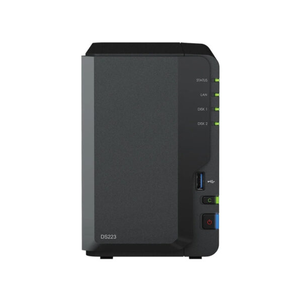 60225_01 Synology DS223 DiskStation 2-bay NAS server, 2.5"/3.5" HDD/SSD podrška, Hot Swappable HDD, Wake on LAN/WAN, 2GB, 1×1GbE