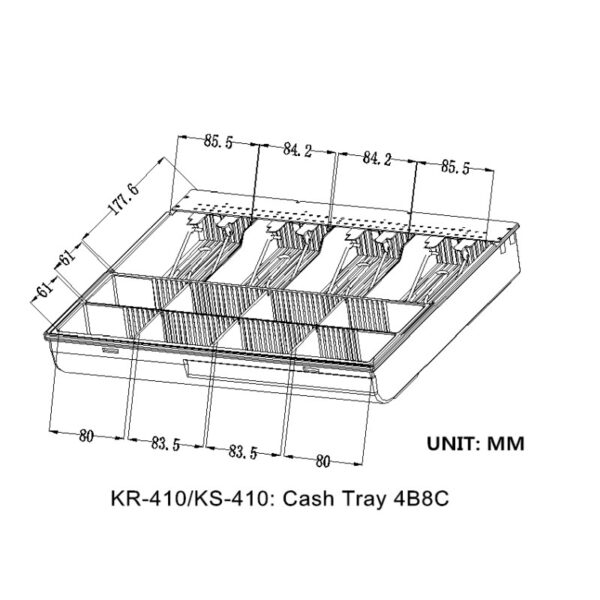 Kasrow POS Ladica za novac EUR, 410×420×100mm, crna (KER-410)