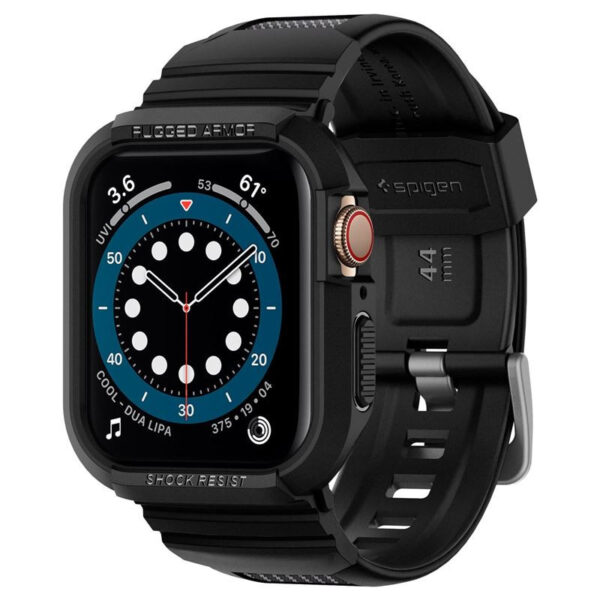 61003_01 Spigen Rugged Armor Pro, zaštitna maska s remenom za Apple pametni sat, crna - Apple Watch 8/7 (45mm)/SE 2022/6/SE/5/4 (44mm)